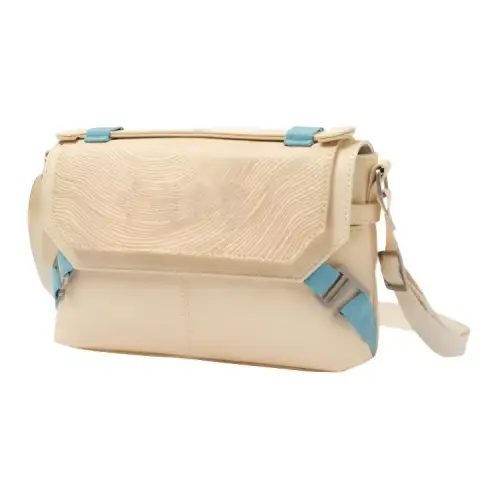 Li Ning Leather Shoulder Bag, Crossbody Bag, Handbag Unisex Beige