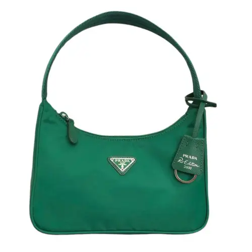 PRADA Re Edition Nylon HOBO Shoulder Bag, Handbag Women's Lake Aqua Green