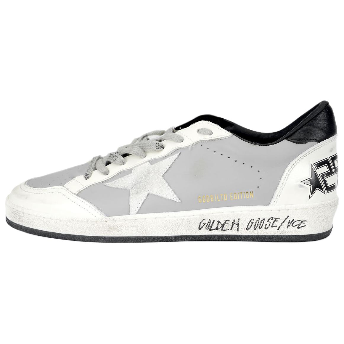 Golden Goose Ball Star Leather Minimalist Fashion Low top Skateboard Shoes Men's Gray