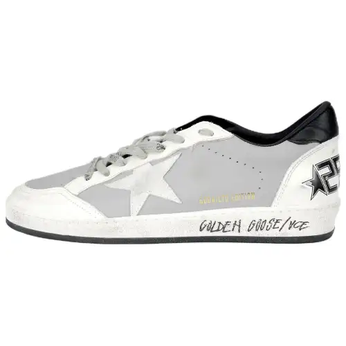 Golden Goose Ball Star Leather Minimalist Fashion Low top Skateboard Shoes Men's Gray