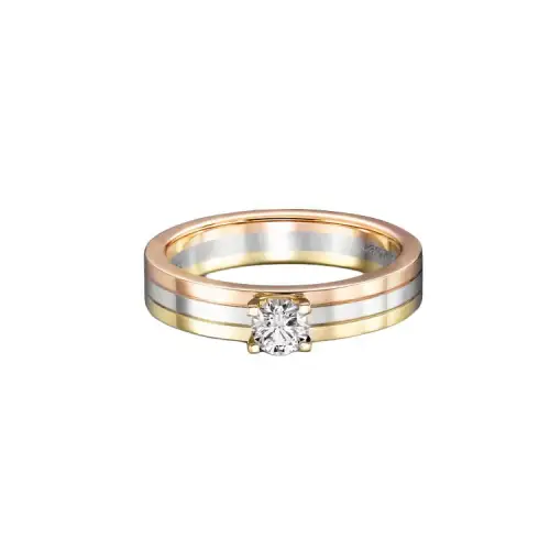 CARTIER Vendome Louis 18K Gold Diamond Rings Unisex Multicolor