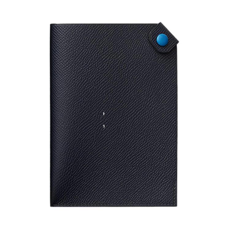HERMES Tarmac Epsom Calfskin Passport Holder Women's Indigo/Greek Blue