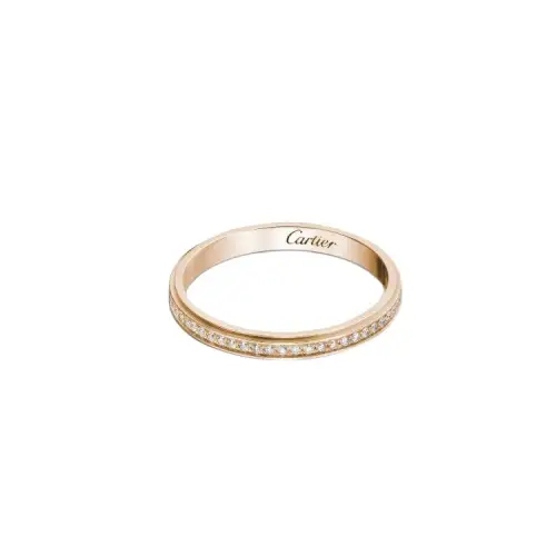 CARTIER D'Amour 18K Gold Diamond Rings Unisex Rose Gold