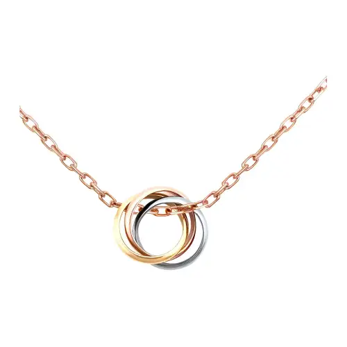 CARTIER Trinity Series 18K Gold Necklaces Unisex Multicolor