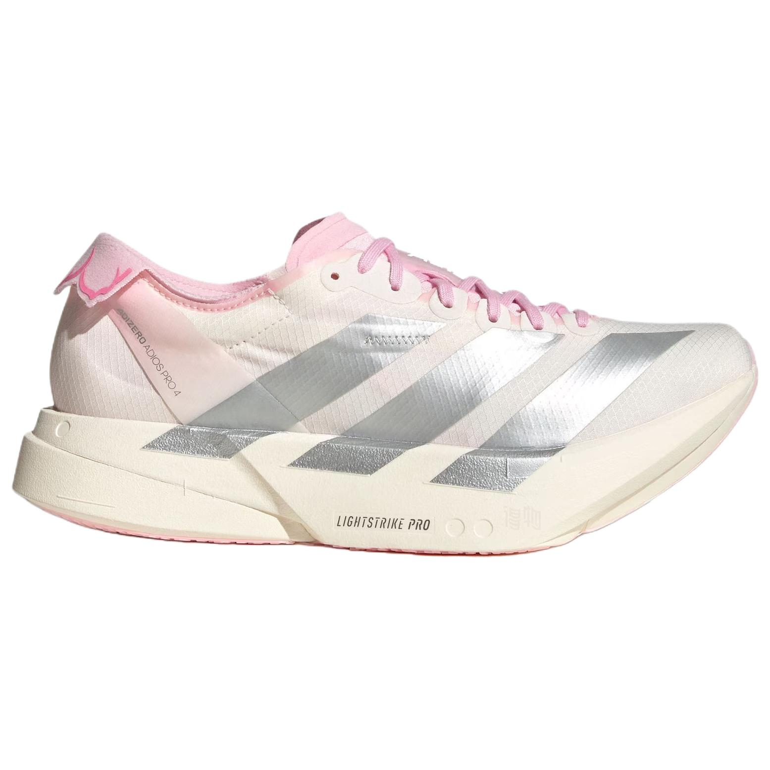 Женские кроссовки adidas Adizero Adios Pro 4 (бело-розовые) — фото 2