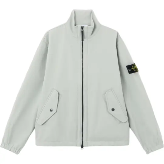 STONE ISLAND Мужская куртка с длинными рукавами и воротником-стойкой на молнии и логотипом