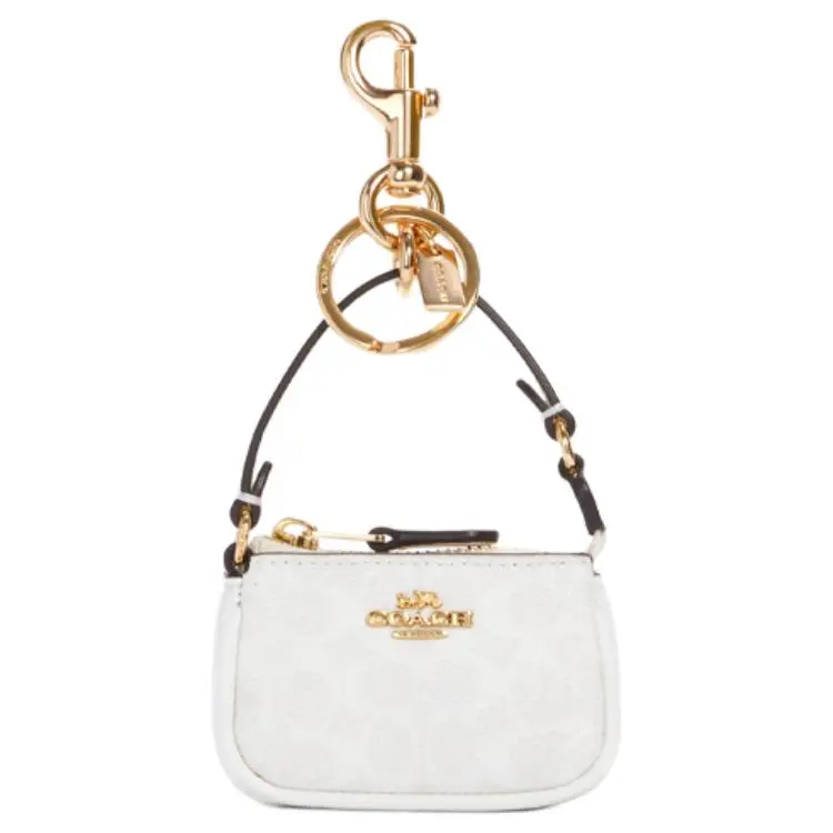 COACH Nolita Canvas With Leather Pochette Decoration Bag For Kids Mini Women's White