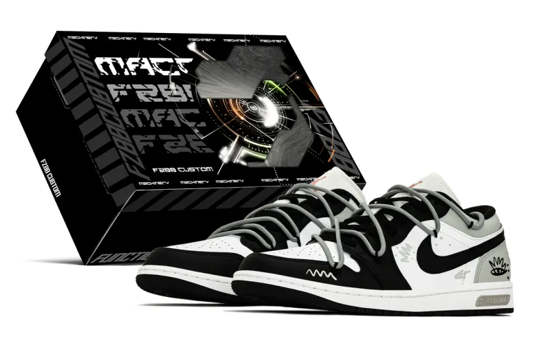 Jordan Air Jordan 1 Unrestrained Graffiti, Urban Techwear Box, Panda, Everyday Commute Abrasion Resistant Low top