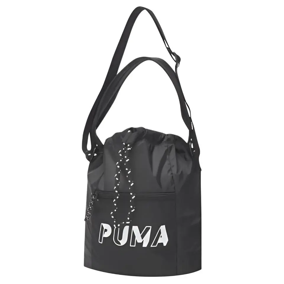 PUMA Drawstring Bucket Bag Fabric Crossbody Bag, Shoulder Bag, Handbag Small Women's Black