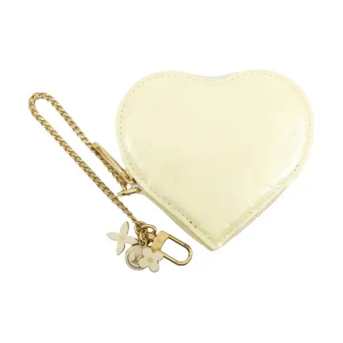 LOUIS VUITTON Patent Leather Wallet Unisex White