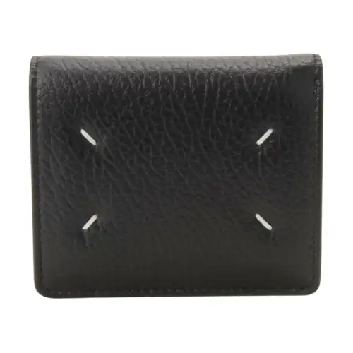 Maison Margiela Flap Closure Cow Leather Wallet Women's Black