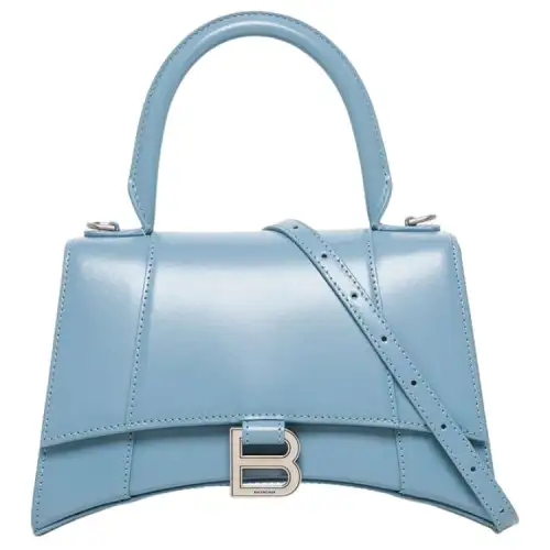 Balenciaga Leather Hourglass Bag Shoulder Bag, Crossbody Bag, Handbag Small Women's Blue