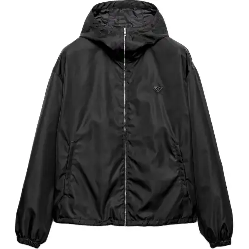 Prada hooded zip-front jacket