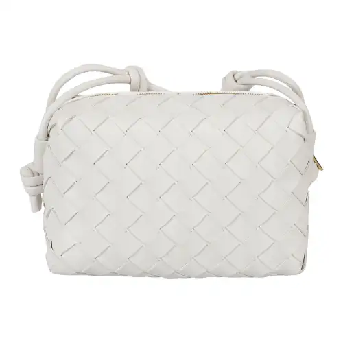 Bottega Veneta Loop Intrecciato Camera Bag Mini White