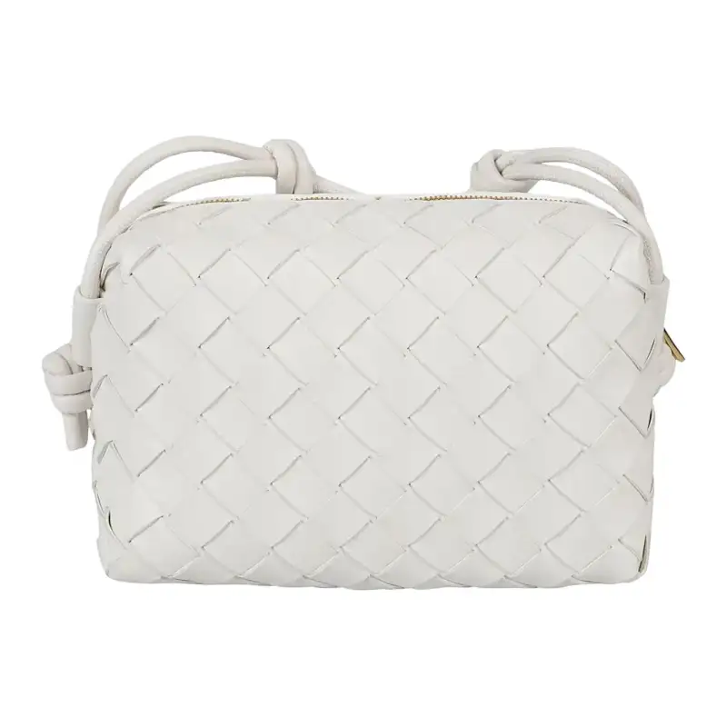 Bottega Veneta Loop Intrecciato Camera Bag Mini White