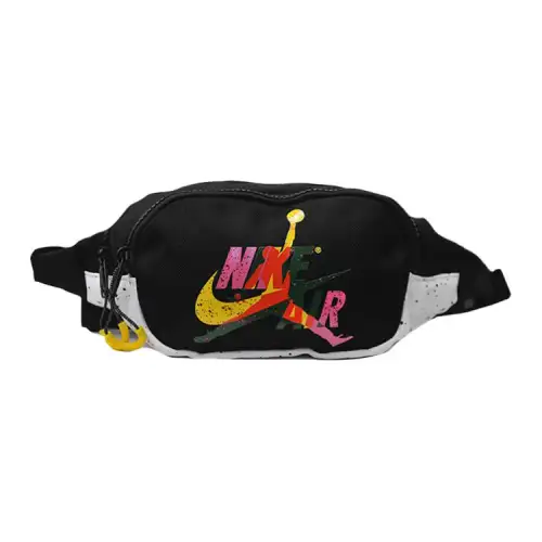 Jordan Polyester Crossbody Bag, Sling Bag, Fanny Pack Unisex Black White
