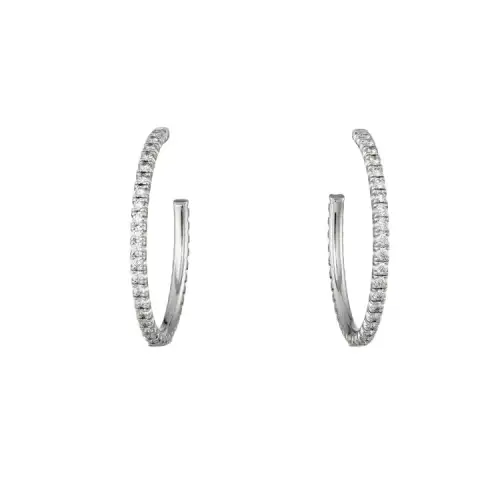 Cartier, diamond platinum earrings for men and women, with gem, 750 sample gold, for beloved