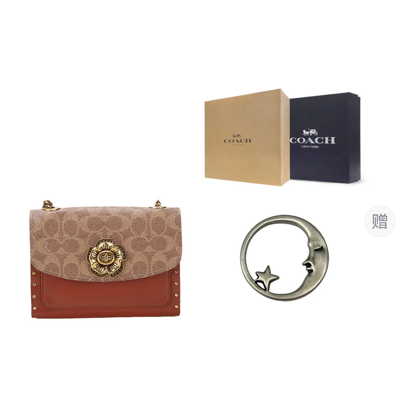Женская сумка COACH Parker 18 (коричневая) — фото 8