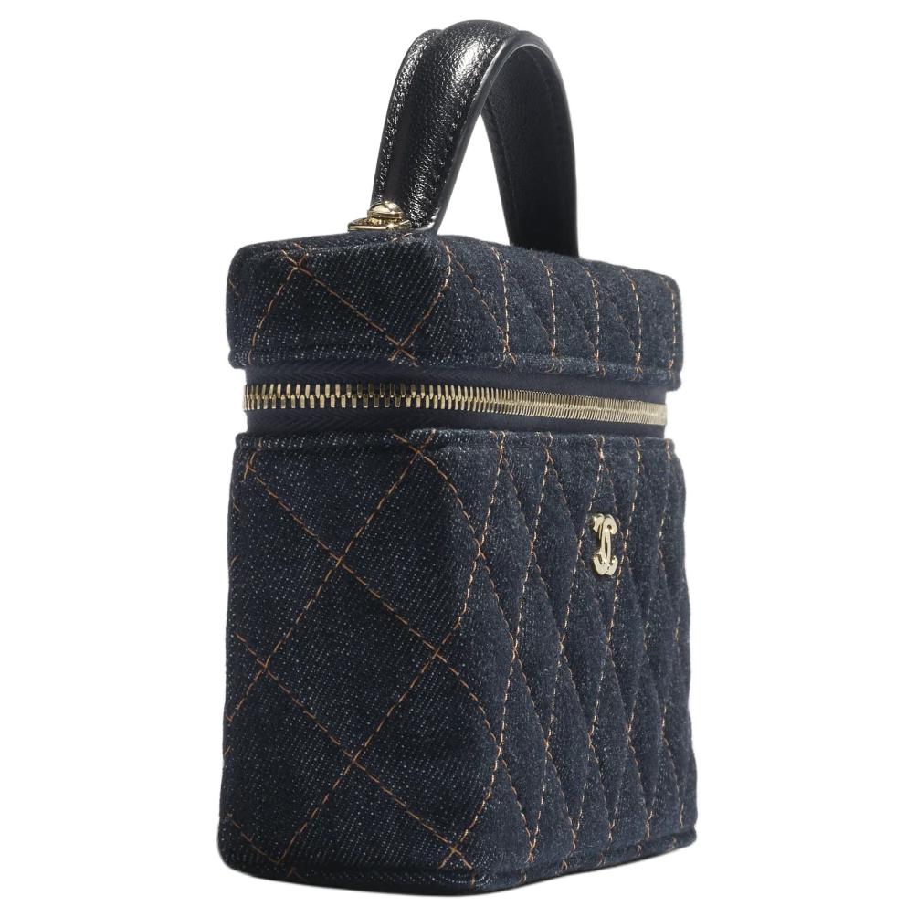 Женская сумка Chanel 26P Box Bag (темно-синяя с оранжевым) — фото 3