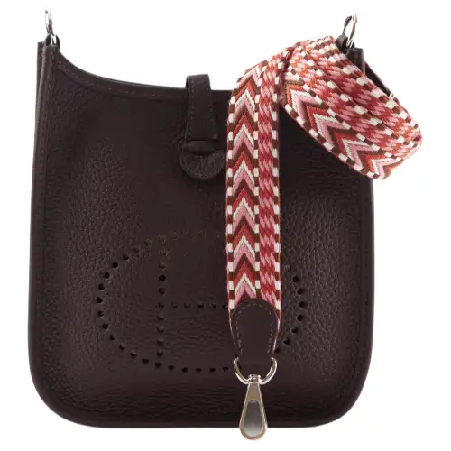 HERMES Evelyne Cow Leather Shoulder Bag, Crossbody Bag 16 Women's 0G Rouge Sellier Saddle Red
