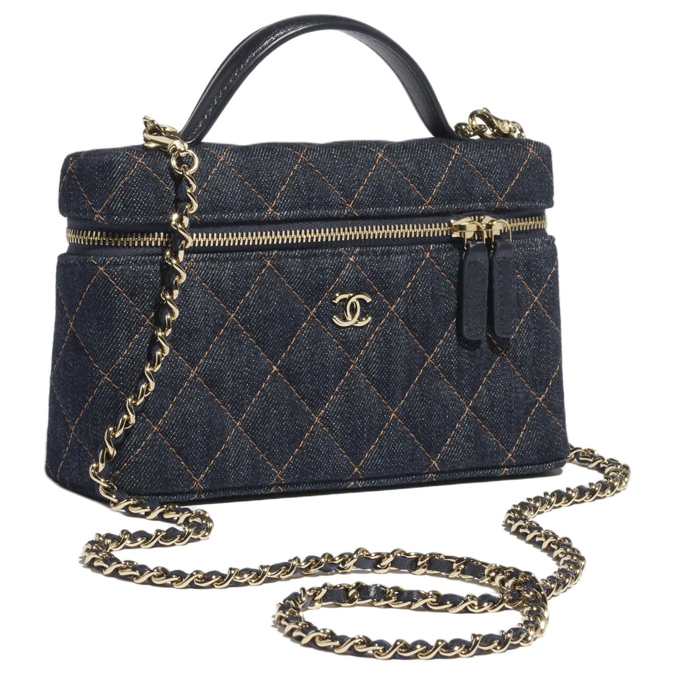 Женская сумка Chanel 26P Box Bag (темно-синяя с оранжевым) — фото 2