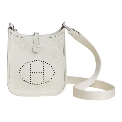 HERMES Evelyne Clemence Calfskin Shoulder Bag, Crossbody Bag 16 Women's 0U NEW WHITE New White