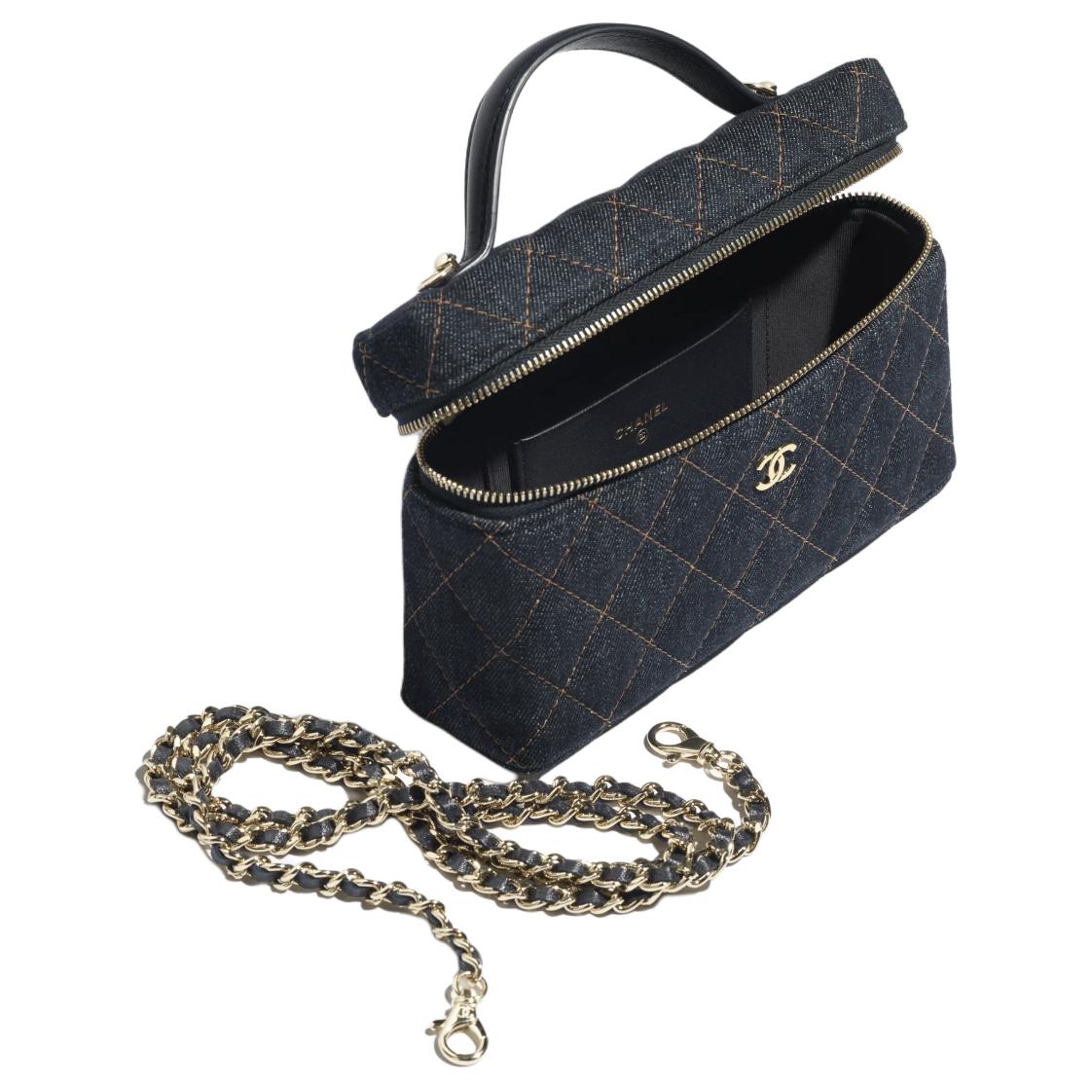 Женская сумка Chanel 26P Box Bag (темно-синяя с оранжевым) — фото 4