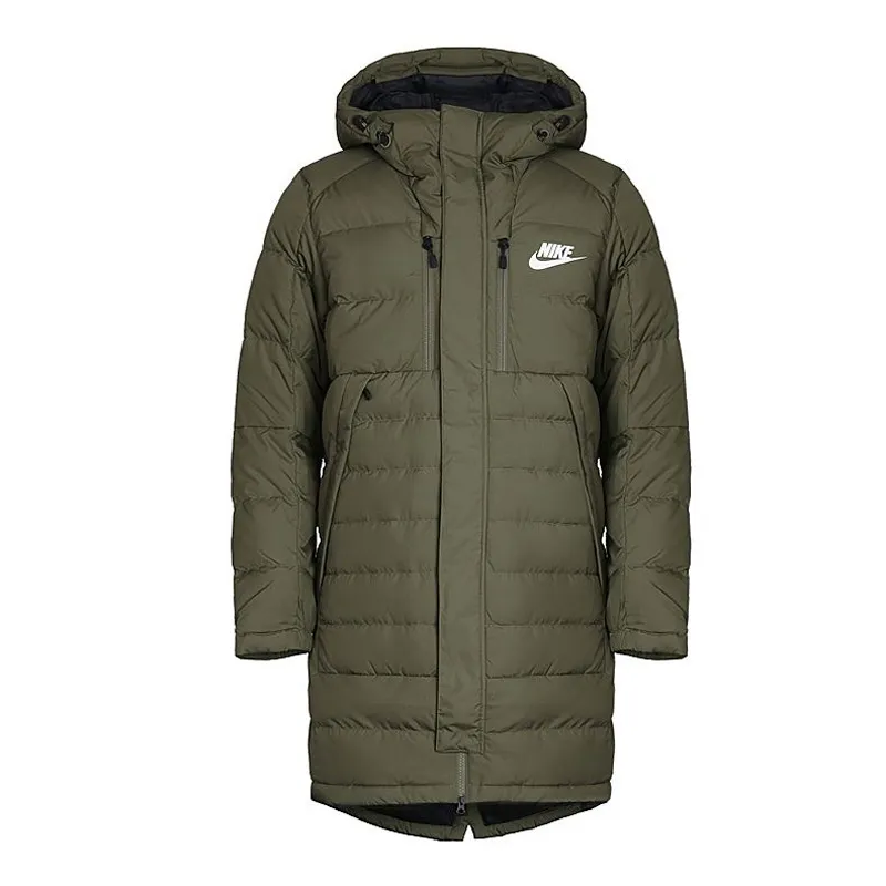 Nike Down Jackets Men's Olive Green Hooded Moderate Other