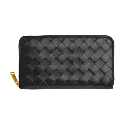 Bottega Veneta Leather Clutch Wallet Women's Black