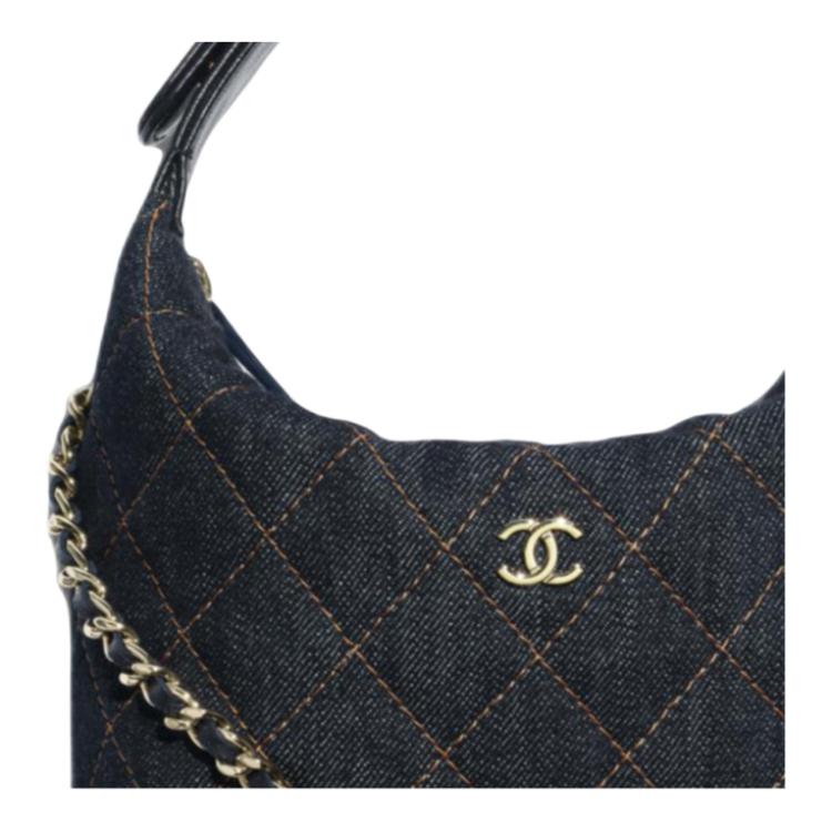 Женская сумка Chanel 26P Hobo (темно-синяя с оранжевым) — фото 5