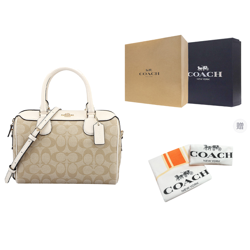 Женская сумка COACH Bennett 23 (бело-бежевая) — фото 9