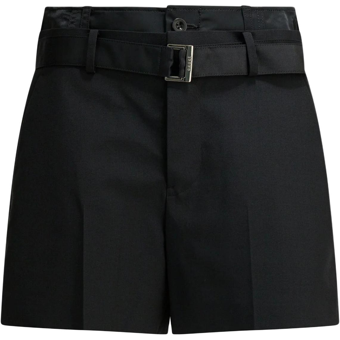 Женские шорты Sacai Buckle Detailed Shorts (черные)