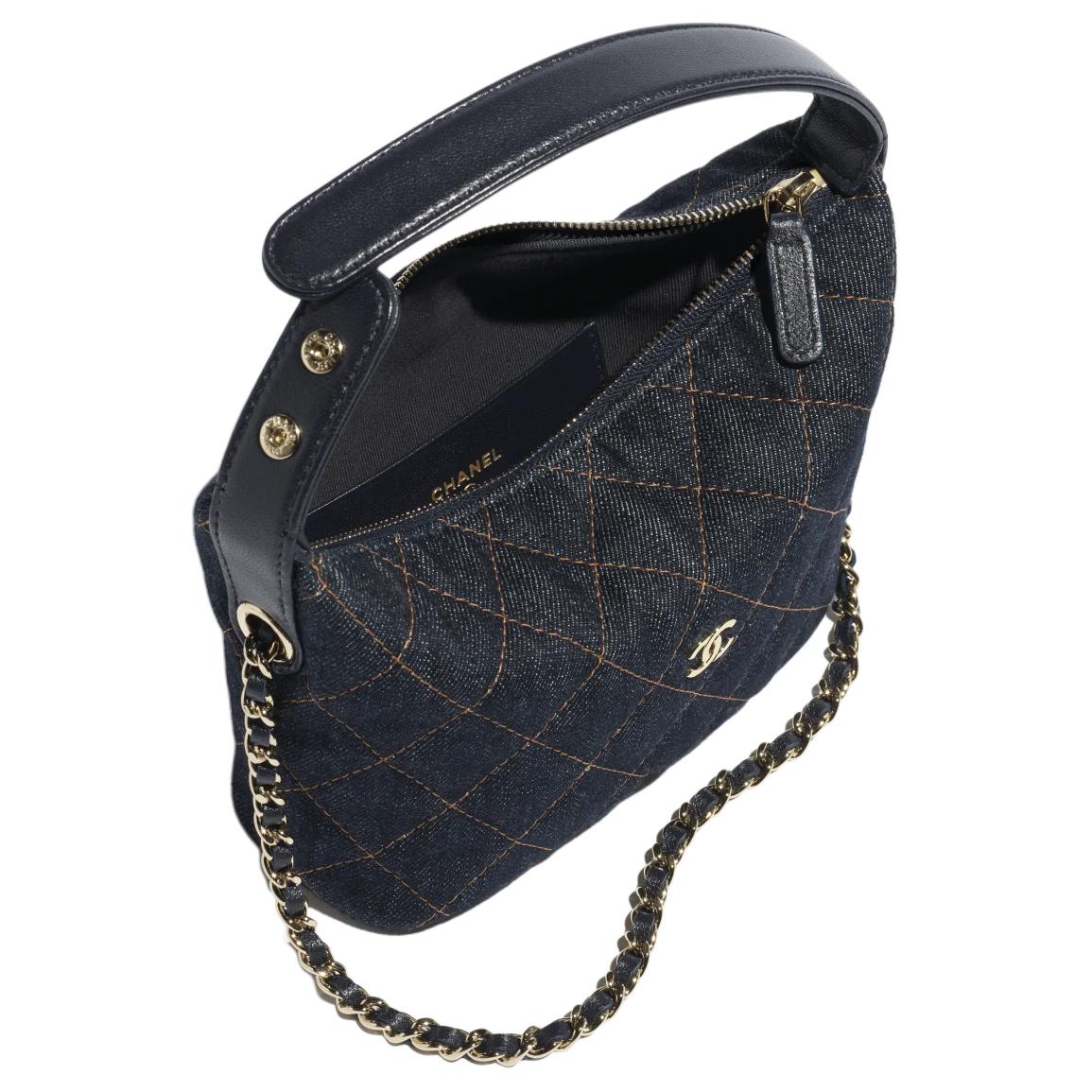 Женская сумка Chanel 26P Hobo (темно-синяя с оранжевым) — фото 4
