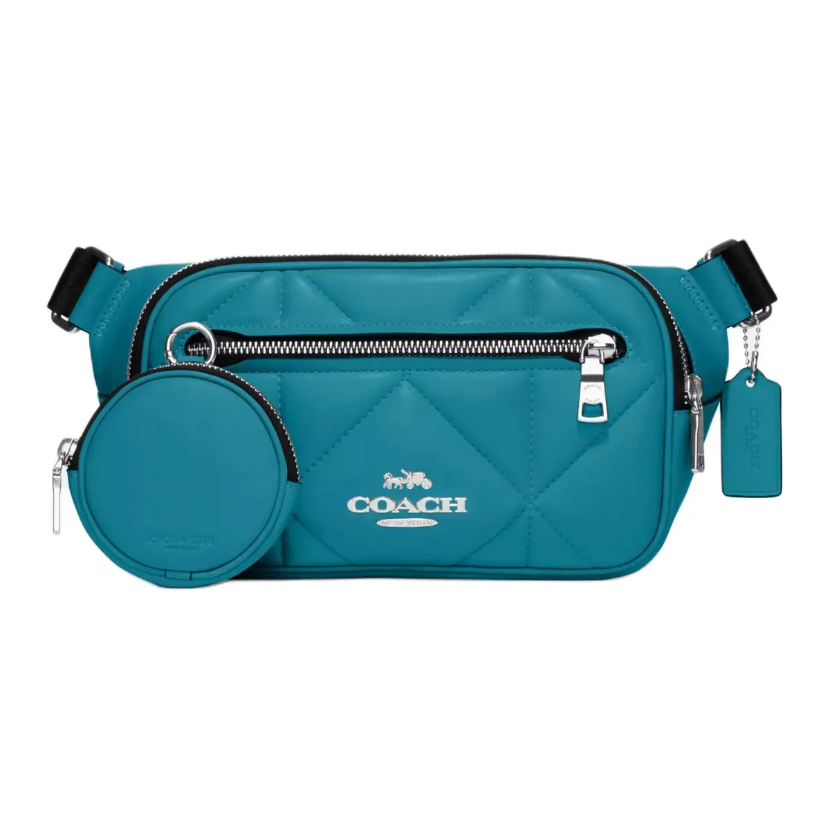 COACH Cow Leather Combo Bag Sling Bag, Fanny Pack Women's Blue
