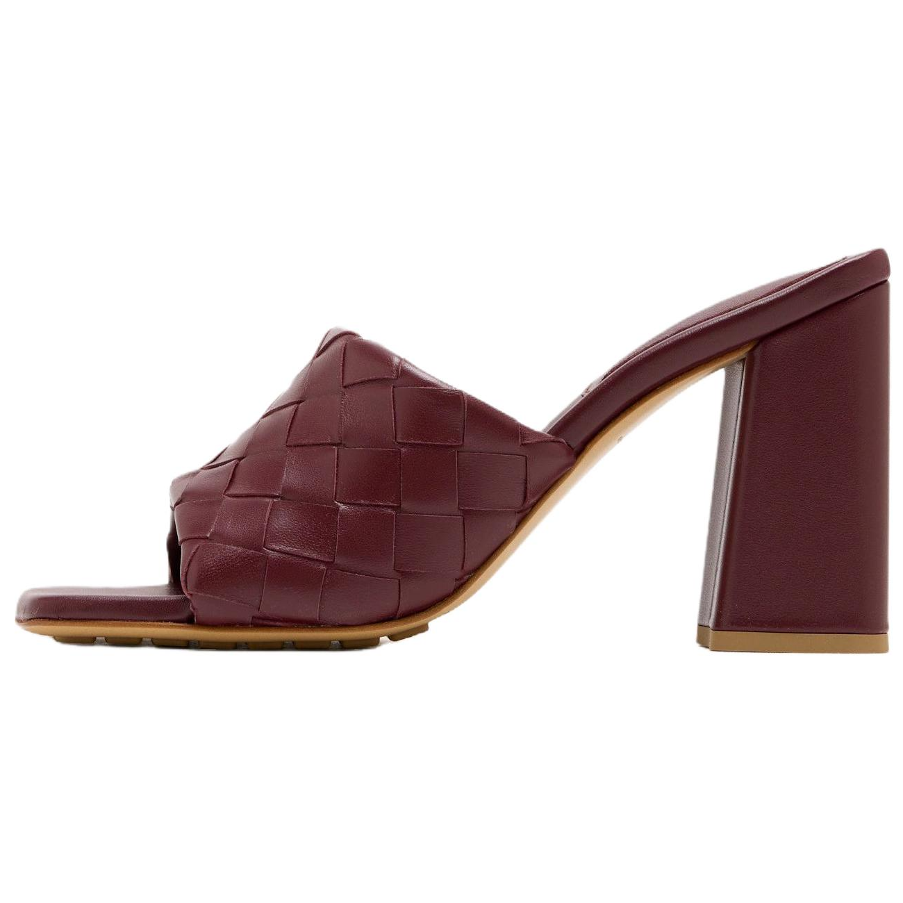 Женские сабо Bottega Bottega Veneta Parco 9cm (бордовые)
