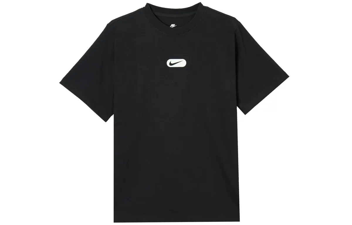 Nike Swoosh Drop Shoulder Sleeve T Shirt Women's Black
