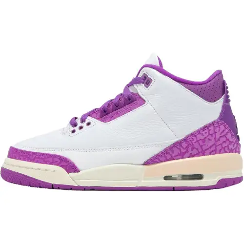 Jordan Air Jordan 3 Low top Basketball Shoes White/Purple Unisex