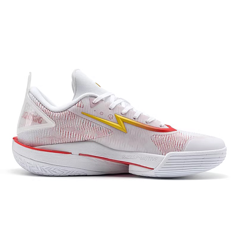 PEAK Lightning 11 Comfortable Slip Resistant Low top Basketball Shoes Men’s White Red