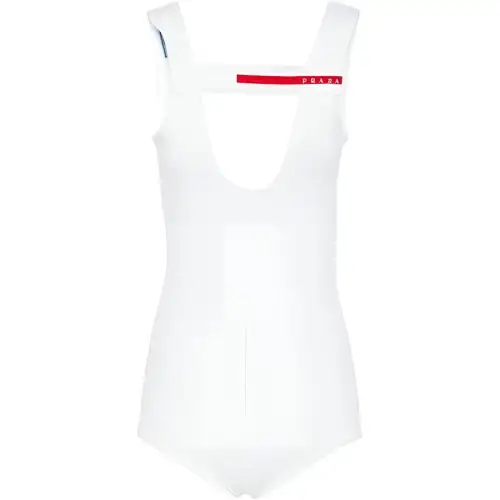 PRADA Bodysuits Women's White V Neck