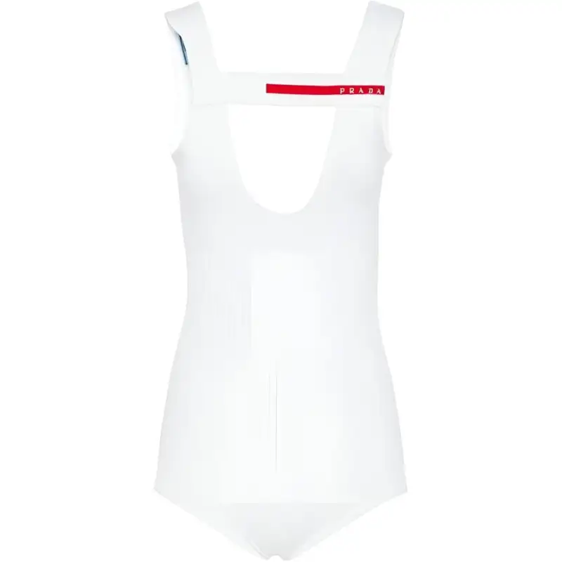 PRADA Bodysuits Women's White V Neck