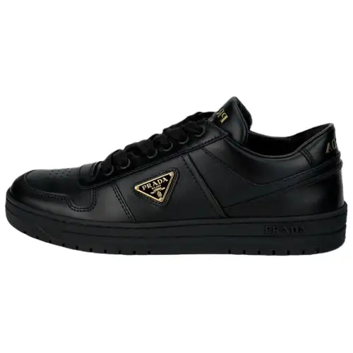 PRADA Downtown Leather Low top Skateboard Shoes Women's Black