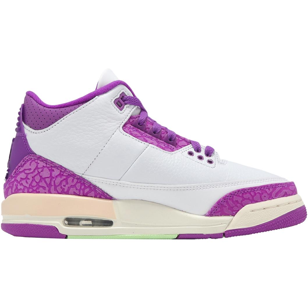 Кроссовки Jordan Air Jordan 3 Retro Joker (бело-фиолетовые) — фото 2