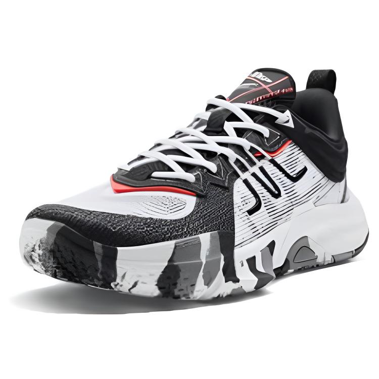 XTEP Slip Resistant Abrasion Resistant Low top Basketball Shoes Men’s Black White Gray