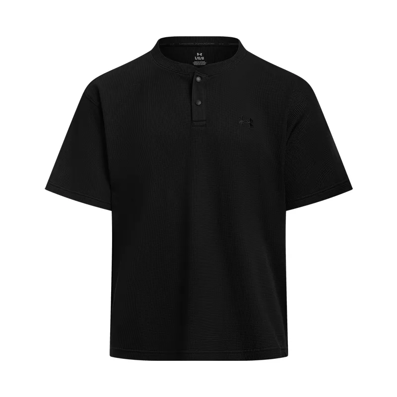 Under Armour WAFFLE HENLEY T Shirt Men's Black