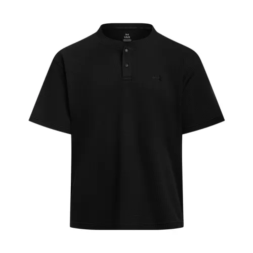 Under Armour WAFFLE HENLEY Short Sleeved T Shirts Men's Black