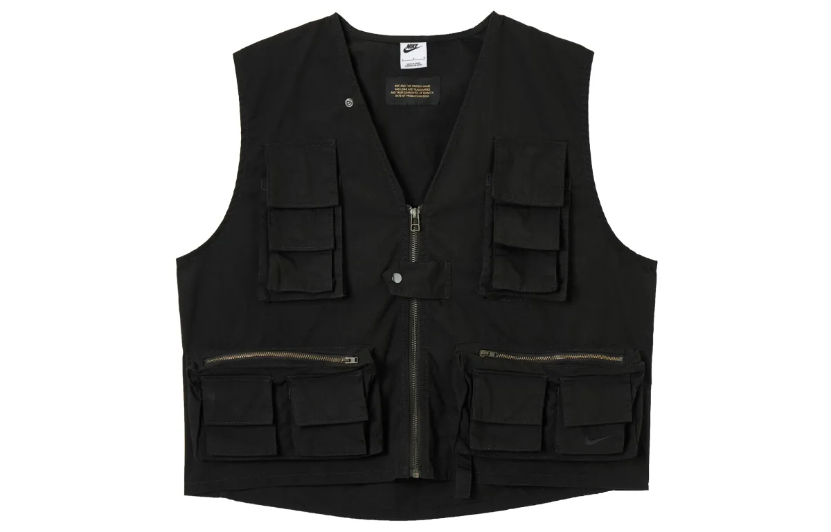 Nike Vests Men's Black V-neck Moderate Other