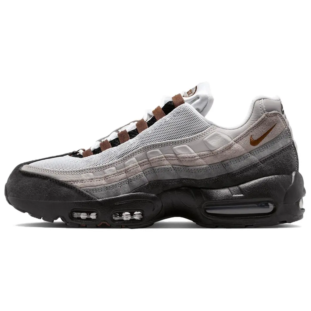 Nike Air Max 95 Comfortable And Lightweight Low top Running Shoes Unisex Black Gray