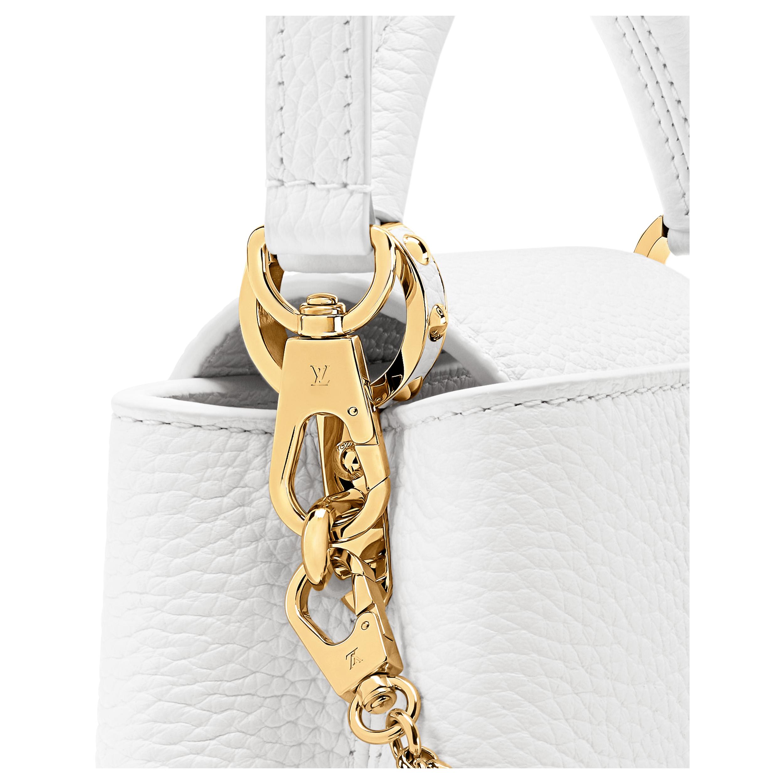 Женская сумка Louis Vuitton Capucines Mini (белая) — фото 5