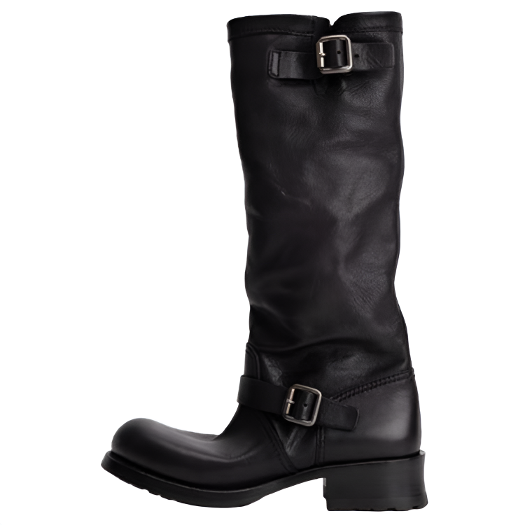 Женские ботинки Prada PRADA 4cm (черные)