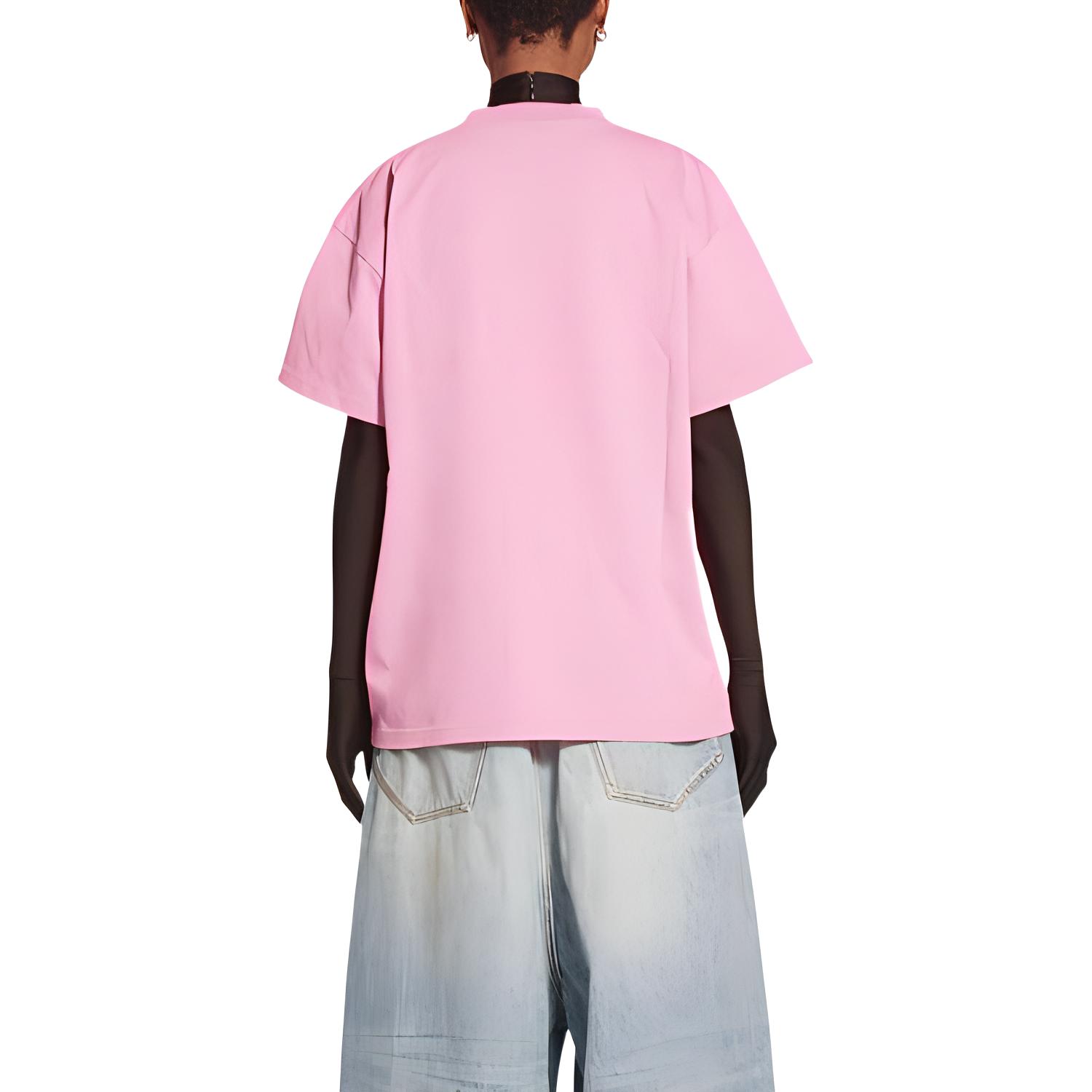 Женская футболка Balenciaga FW22 Logo (розовая) — фото 5